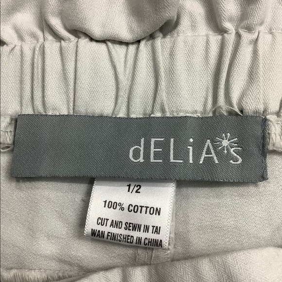 Women's deLiA's Jeans 1 2 XS Chino Khakis Shorts Stone Stretch Active Rolled Hem - Picture 8 of 8